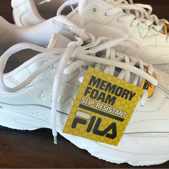 FILA Men’s 12 Memory White Workshift Non Skid Slip Resistant Work Shoes NWT - Picture 13 of 16